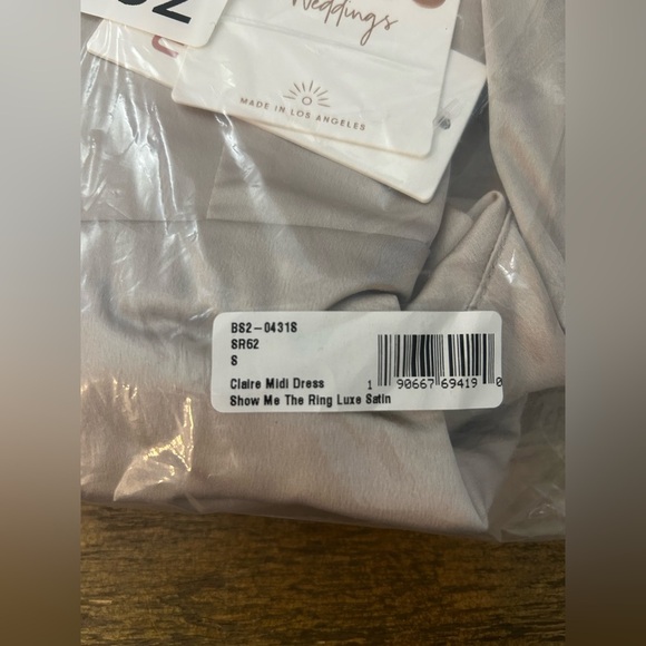 SHOW ME YOUR MUMU Claire Midi Dress Show Me The Ring Luxe Satin Bridesmaid NWT - Picture 5 of 7